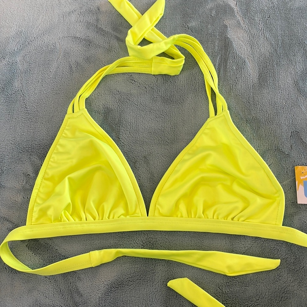NWT Ujena Neon yellow bikini top